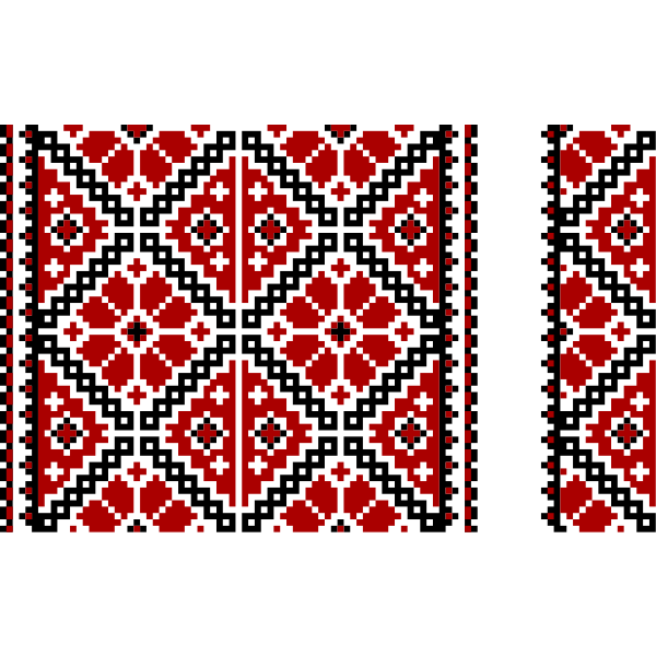 SVG Ukrainian embroidery in black and red vector clip art