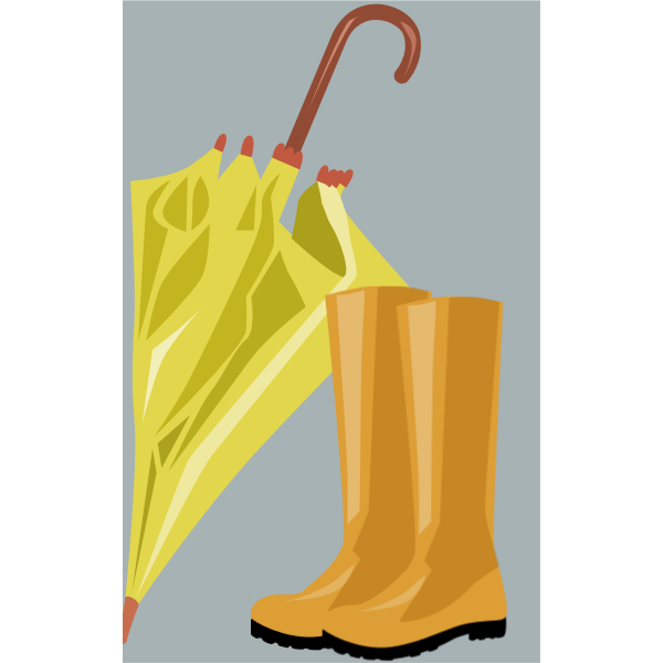 SVG Umbrella and rubber boots