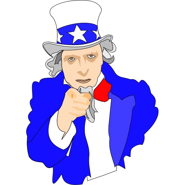 SVG Uncle Sam cartoon illustration