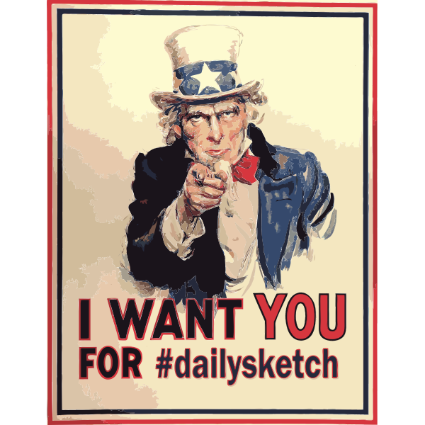 SVG Uncle Sam on a poster