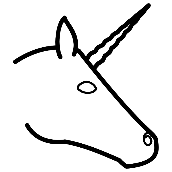 SVG Unicorn head profile