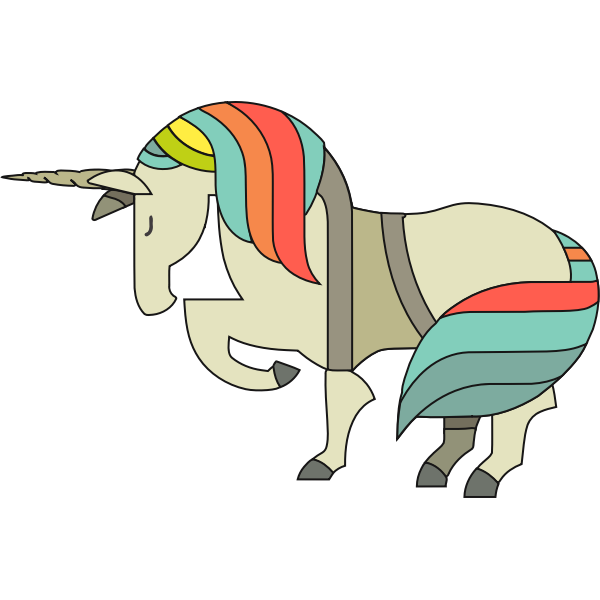 SVG Unicorn with rainbow mane