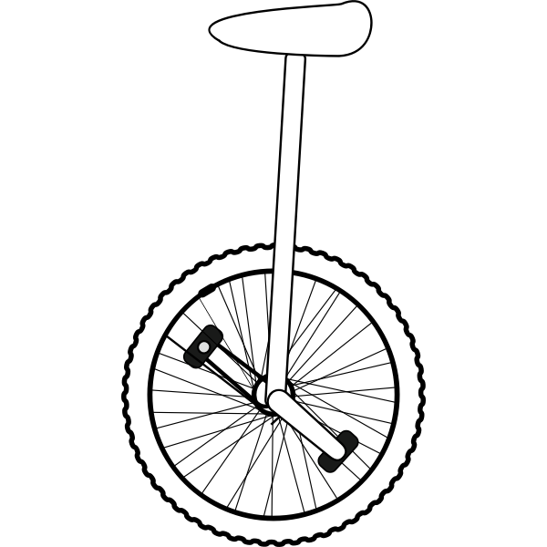 SVG Unicycle line art vector drawing