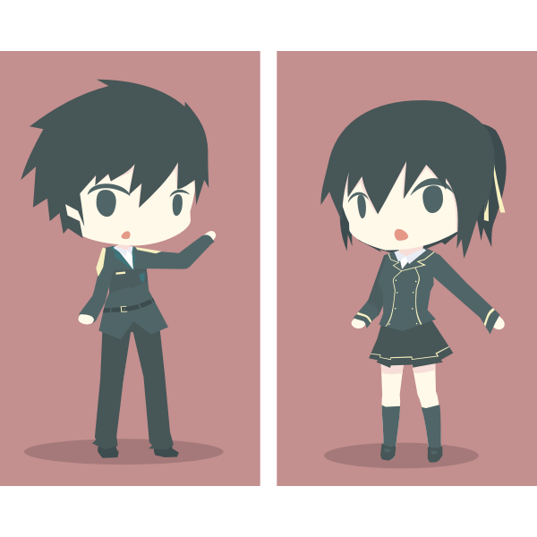SVG Uniformed boy and girl