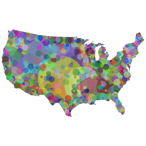 SVG United States Map Geometric Pattern
