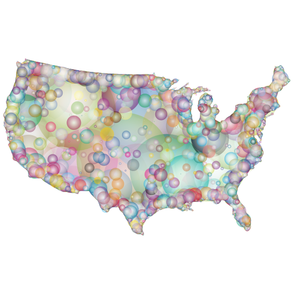 SVG United States Map Outline With Geometric Pattern