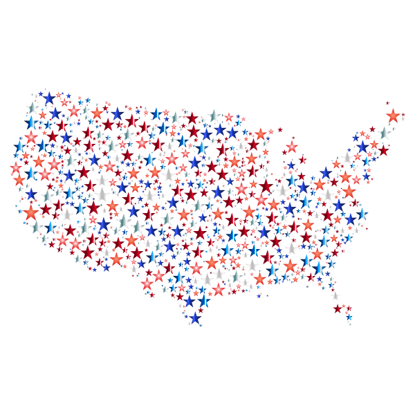 SVG United States Map With Stars