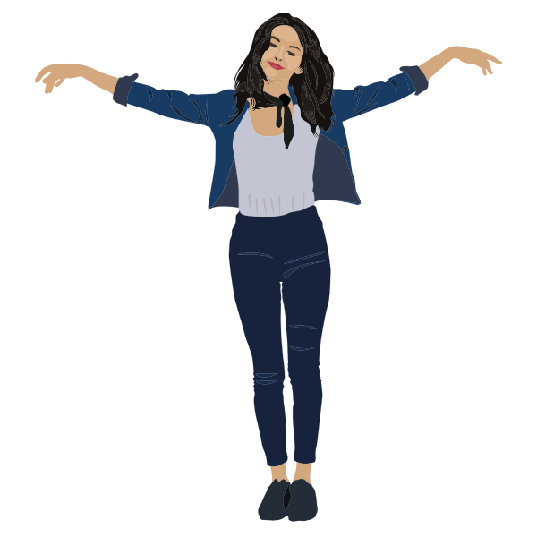 SVG Untroubled woman illustration