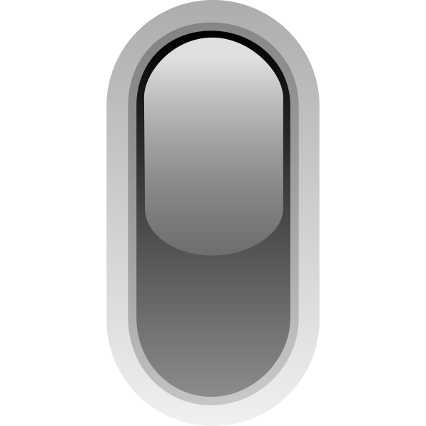SVG Upright pill shaped black button vector drawing