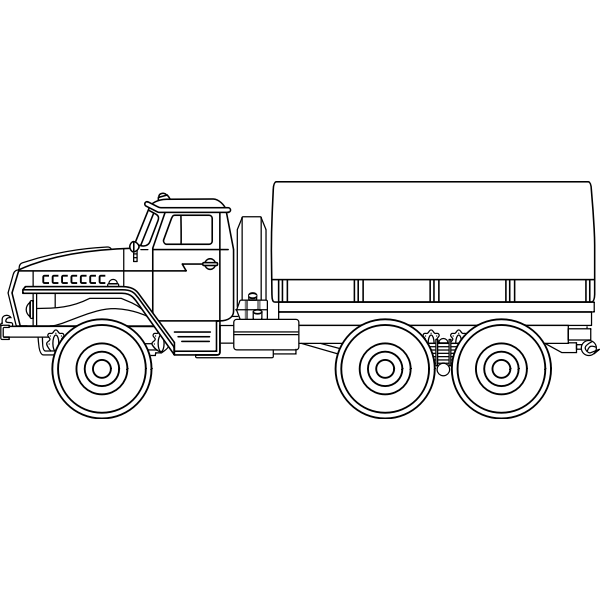 SVG Ural-4320 army vehicle vector graphics