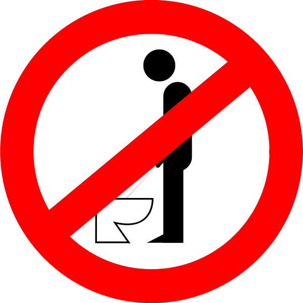 SVG urinating while standing is forbidden