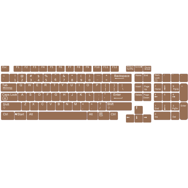 SVG US English keyboard layout vector clip art