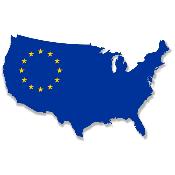 SVG US Europe flag map