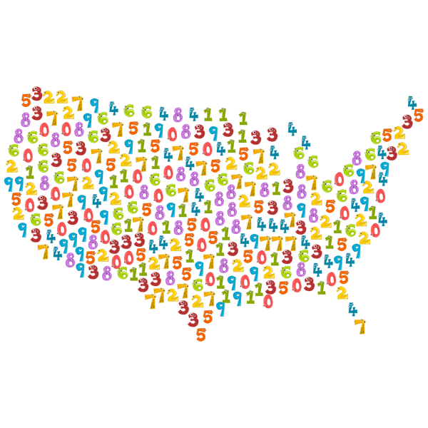 SVG US map with numbers