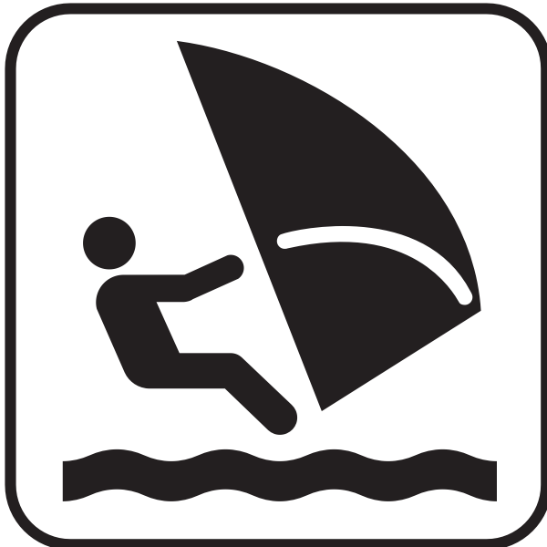SVG US National Park Maps pictogram for windsurfing vector image