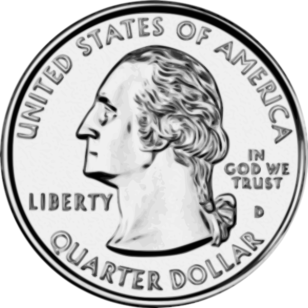 SVG US quarter Dollar coin vector drawing