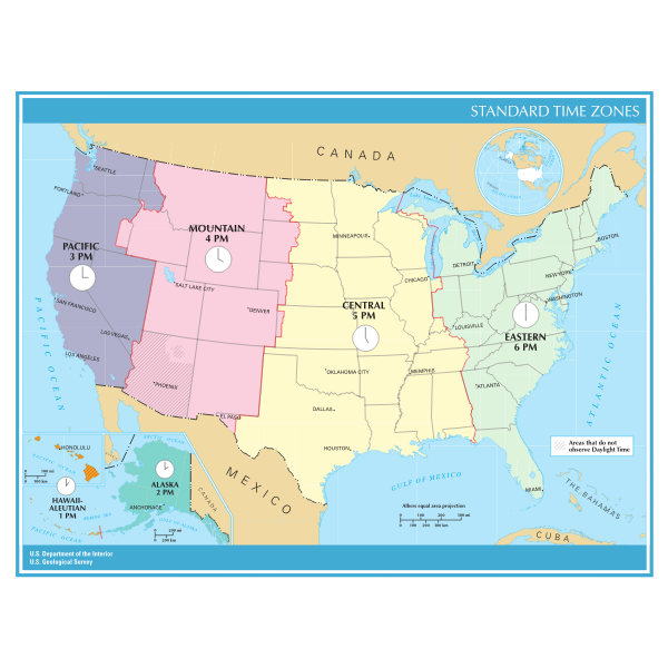 SVG US time zones
