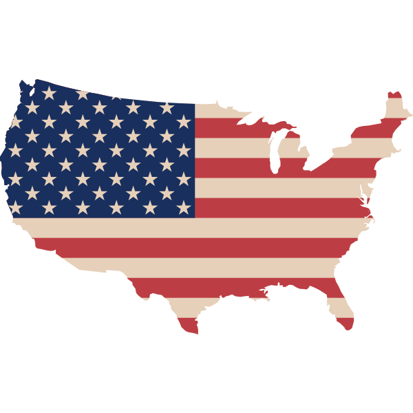 SVG USA map and flag