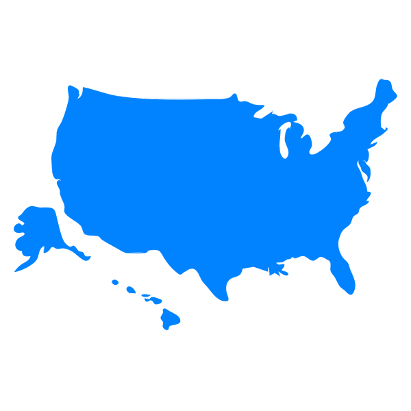 SVG USA Map silhouette vector graphics
