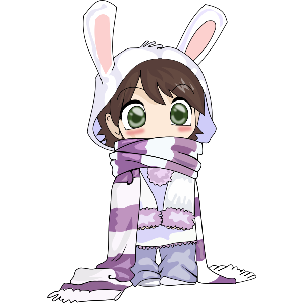 SVG Usagi child in winter clothes vector drawing