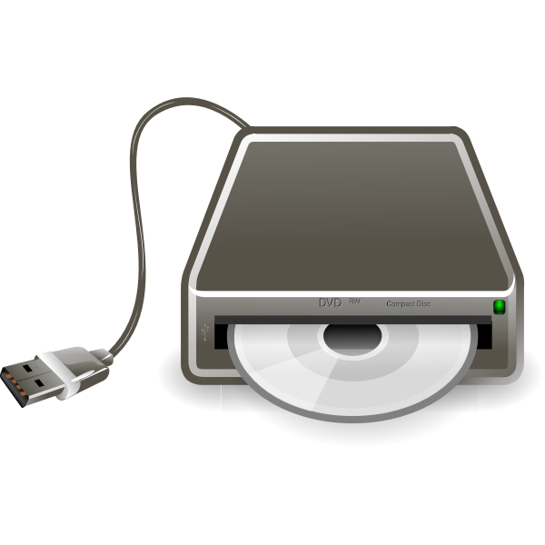 SVG USB DVD CD Writer vector drawing