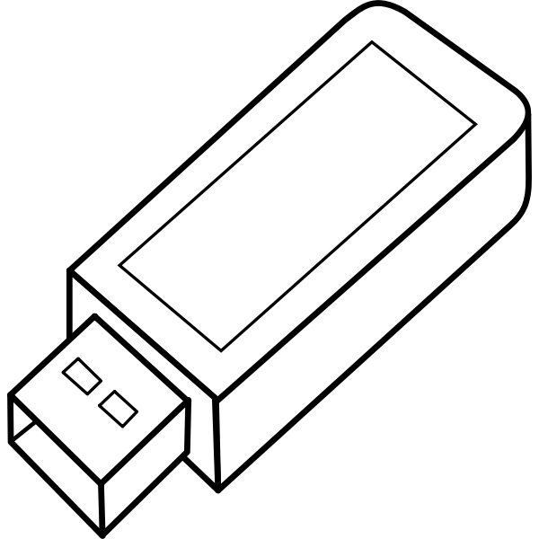 SVG USB key outline vector image