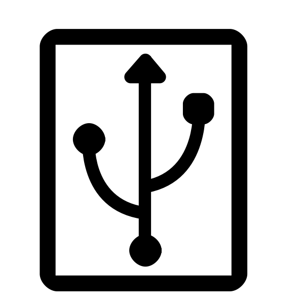 SVG USB monochrome KDE icon vector illustration