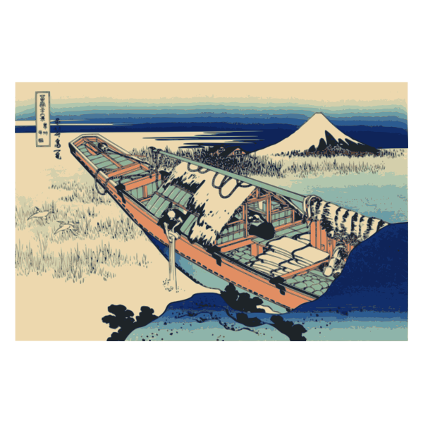 SVG Ushibori in Hitachi Province scenery painting vector drawing