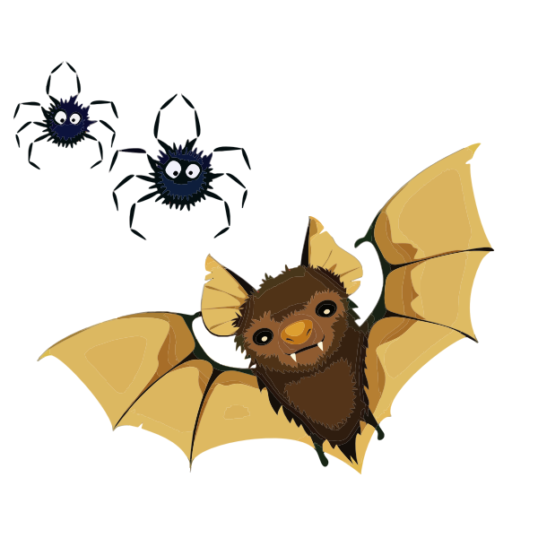 SVG Vampire bat and spiders