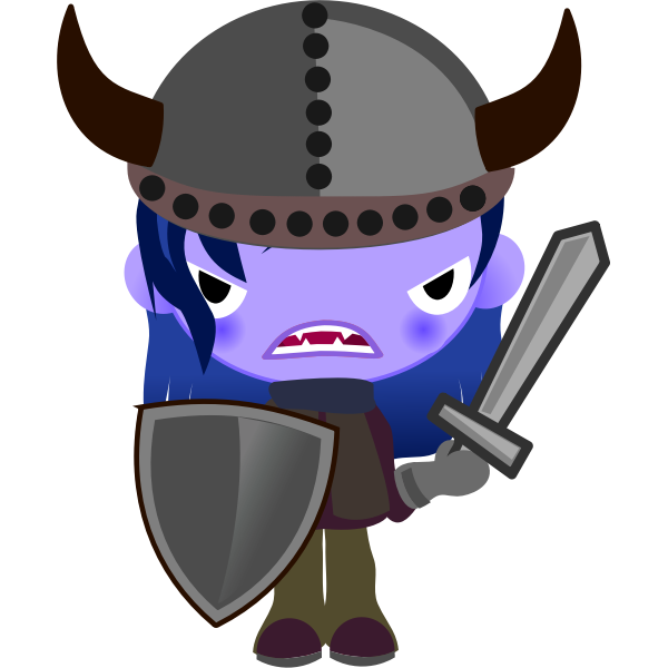 SVG Vampire with sward and shield vector graphics