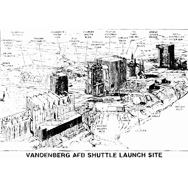 SVG Vandenberg Shuttle Launch Pad Drawing