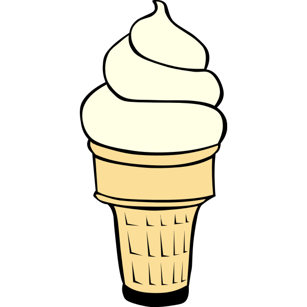 SVG Vanilla ice cream in cone vector image