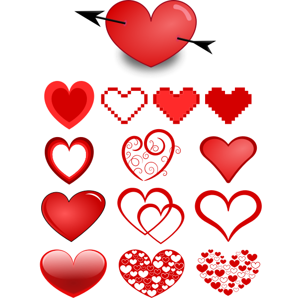 SVG Variety of hearts
