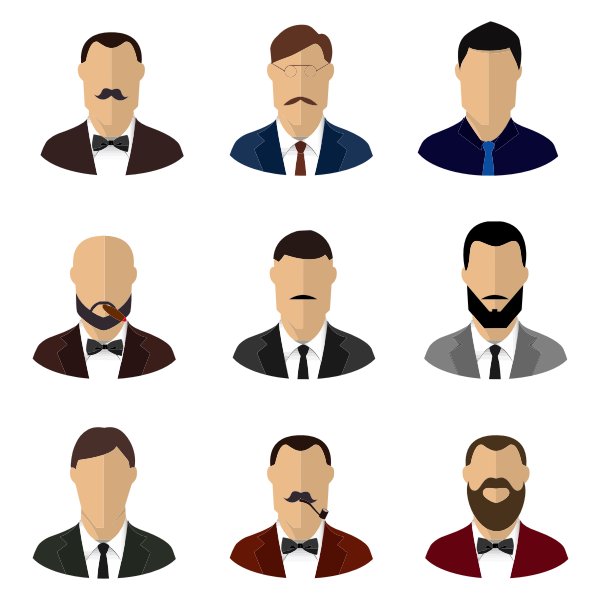 SVG Various office men faces