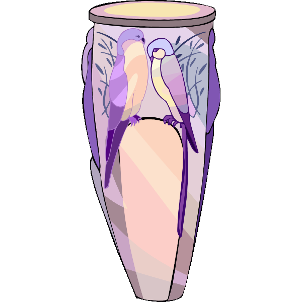 SVG Vase with birds