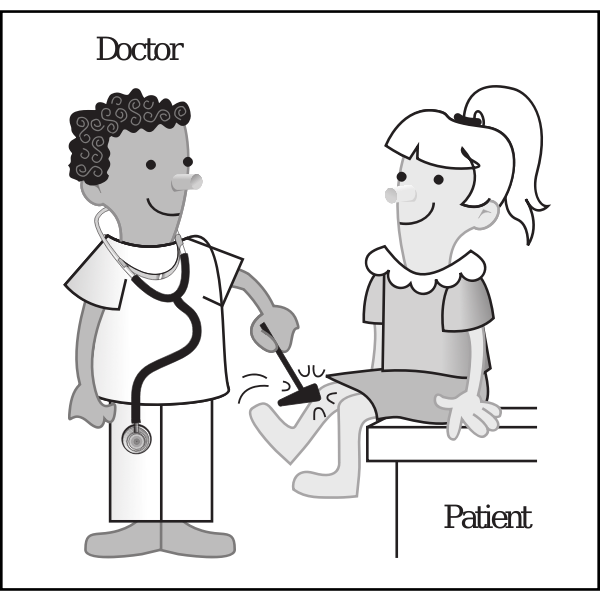 SVG Vector cartoon clip art of doctor and patient