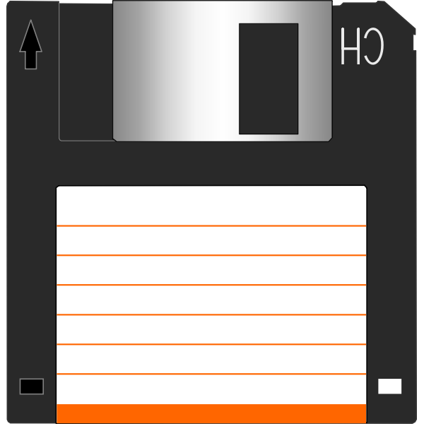 SVG Vector clip art of 35 inch floppy disk with label