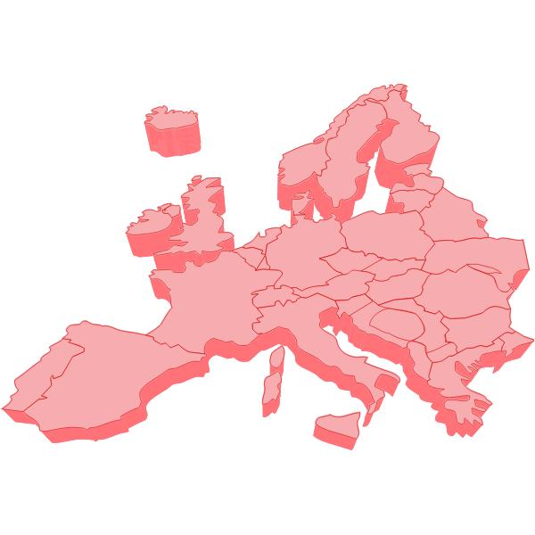 SVG Vector clip art of 3D map of Europe