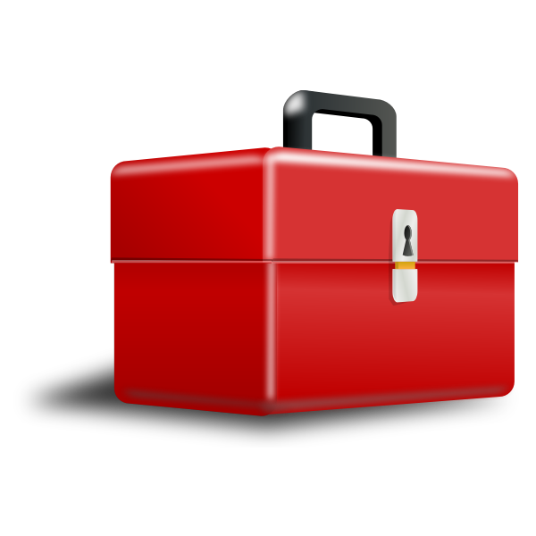 SVG Vector clip art of 3D red metallic toolbox