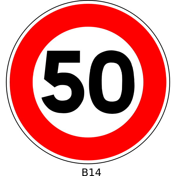 SVG Vector clip art of 50 speed limitation traffic sign