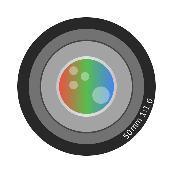 SVG Vector clip art of 50mm photo camera lens