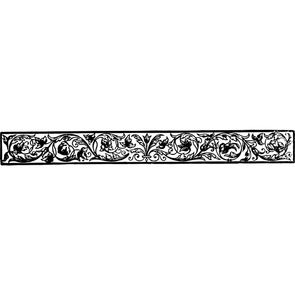 SVG Vector clip art of a banner with flourishing flowers