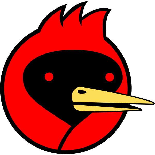 SVG Vector clip art of a bird with red head