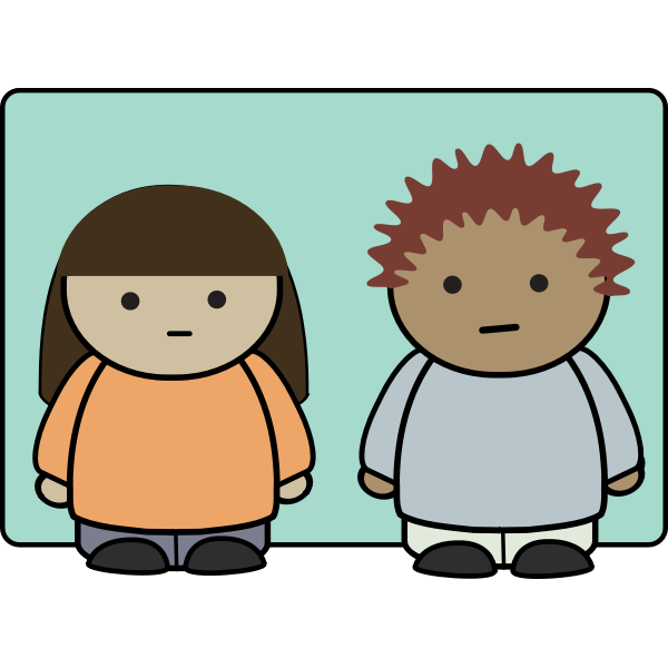SVG Vector clip art of a boy and a girl
