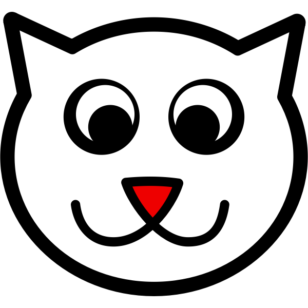 SVG Vector clip art of a cat with red nose