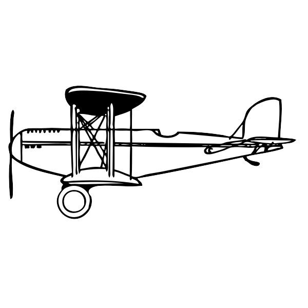 SVG Vector clip art of a side view of a biplane
