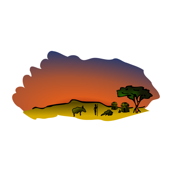 SVG Vector clip art of African savanna scenery