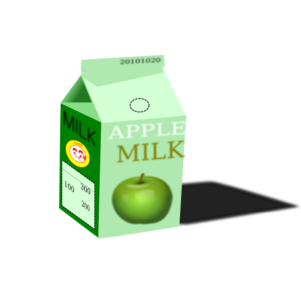 SVG Vector clip art of apple milk carton