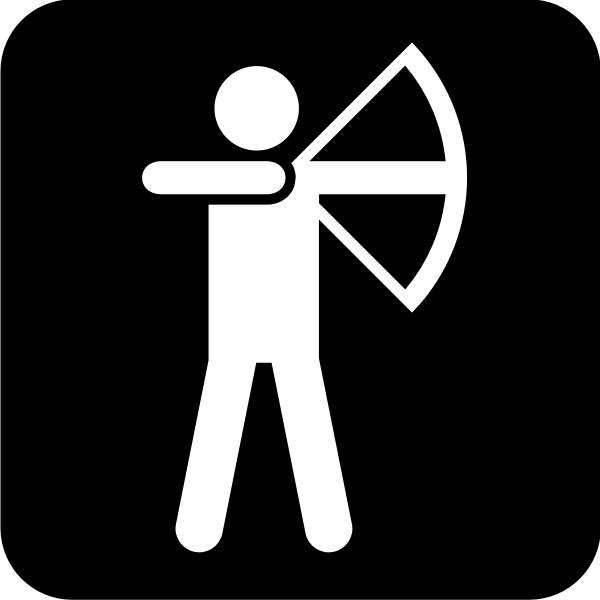SVG Vector clip art of archery facilities available sign