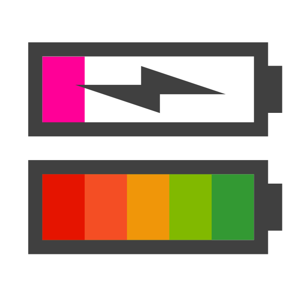 SVG Vector clip art of battery full and empty status icon